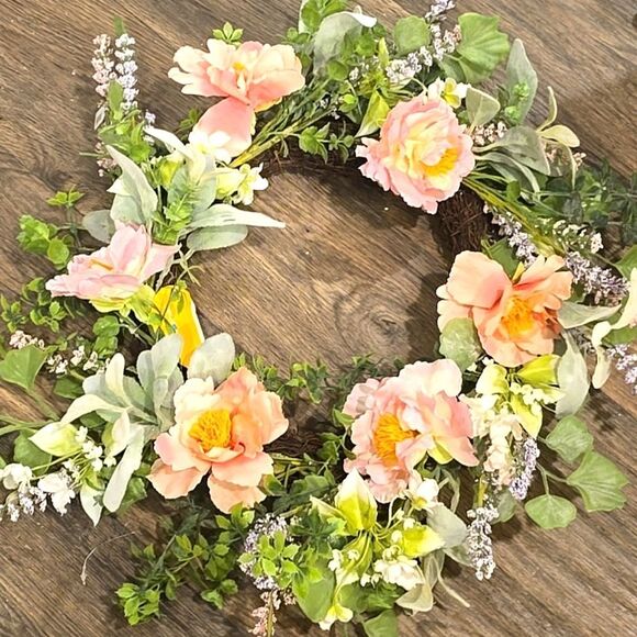 At Home Pink Wild Flower 28" Wreath - Picture 6 of 6